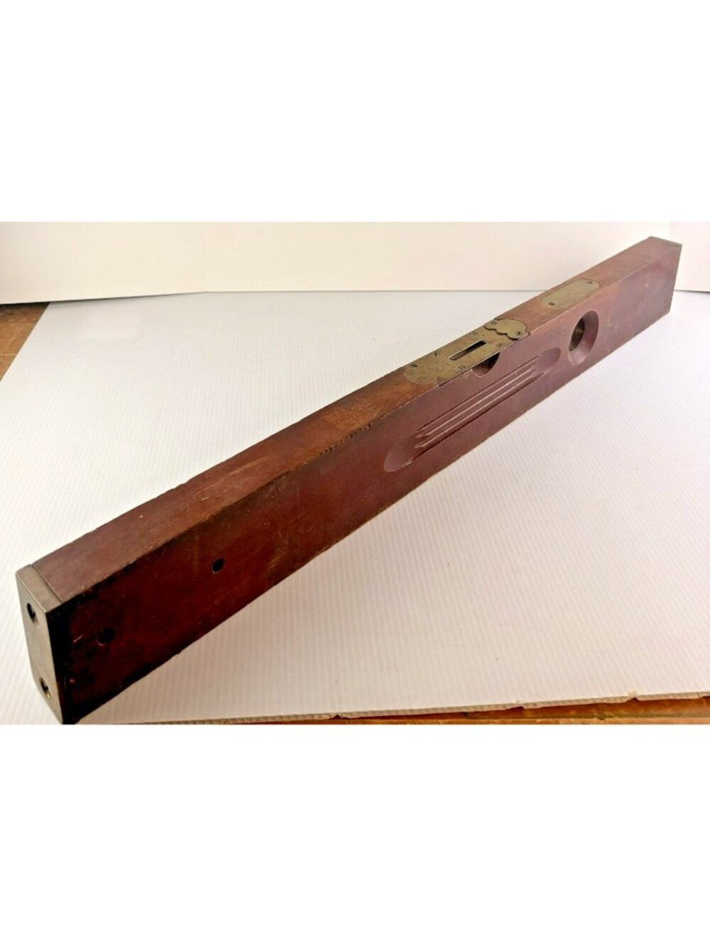 Sargent Co NY 1912 Patent Antique Art Deco Double Bubble Wood Brass Level 26"